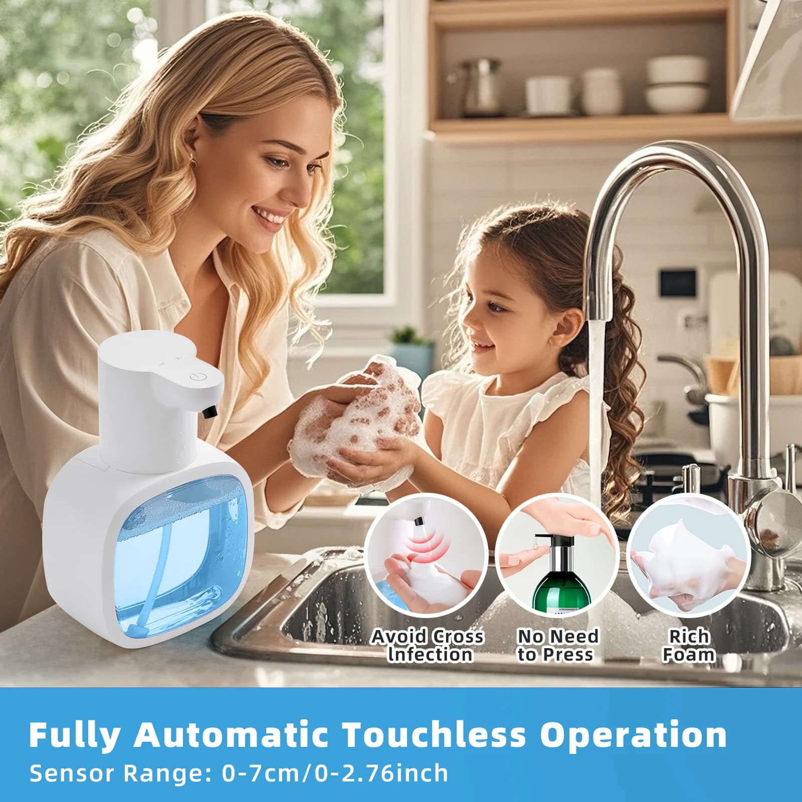 New smart sensor soap dispenser, automatic hand washer, electric foam hand sanitizer, detergent soap dispenser