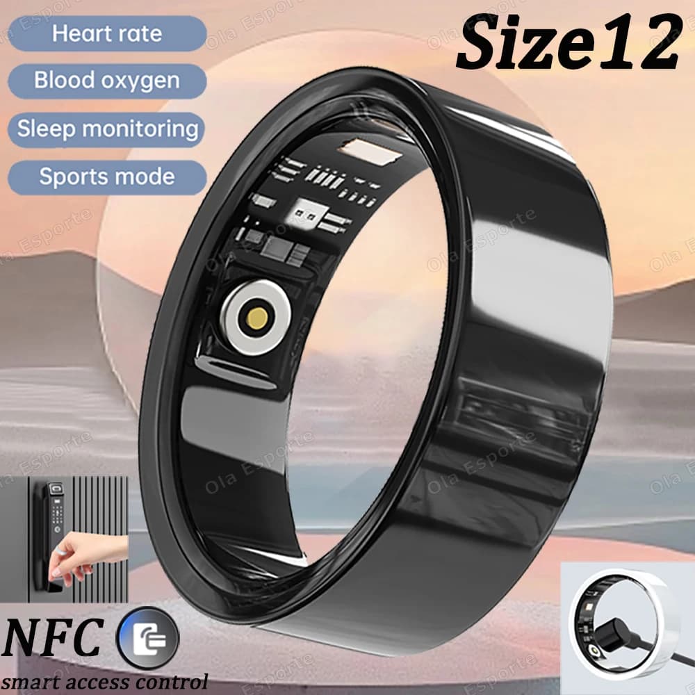 Ceramiczny inteligentny pierścień – Smart Ring, monitorowanie tętna, natlenienia krwi i snu, wodoodporny, z trybami wielosportowymi, nowość 2026 💍📊