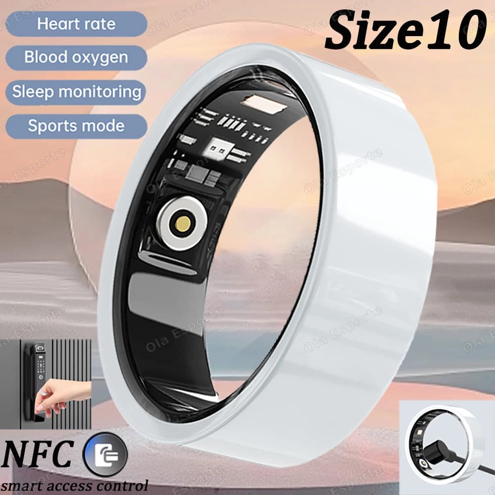 Ceramiczny inteligentny pierścień – Smart Ring, monitorowanie tętna, natlenienia krwi i snu, wodoodporny, z trybami wielosportowymi, nowość 2026 💍📊