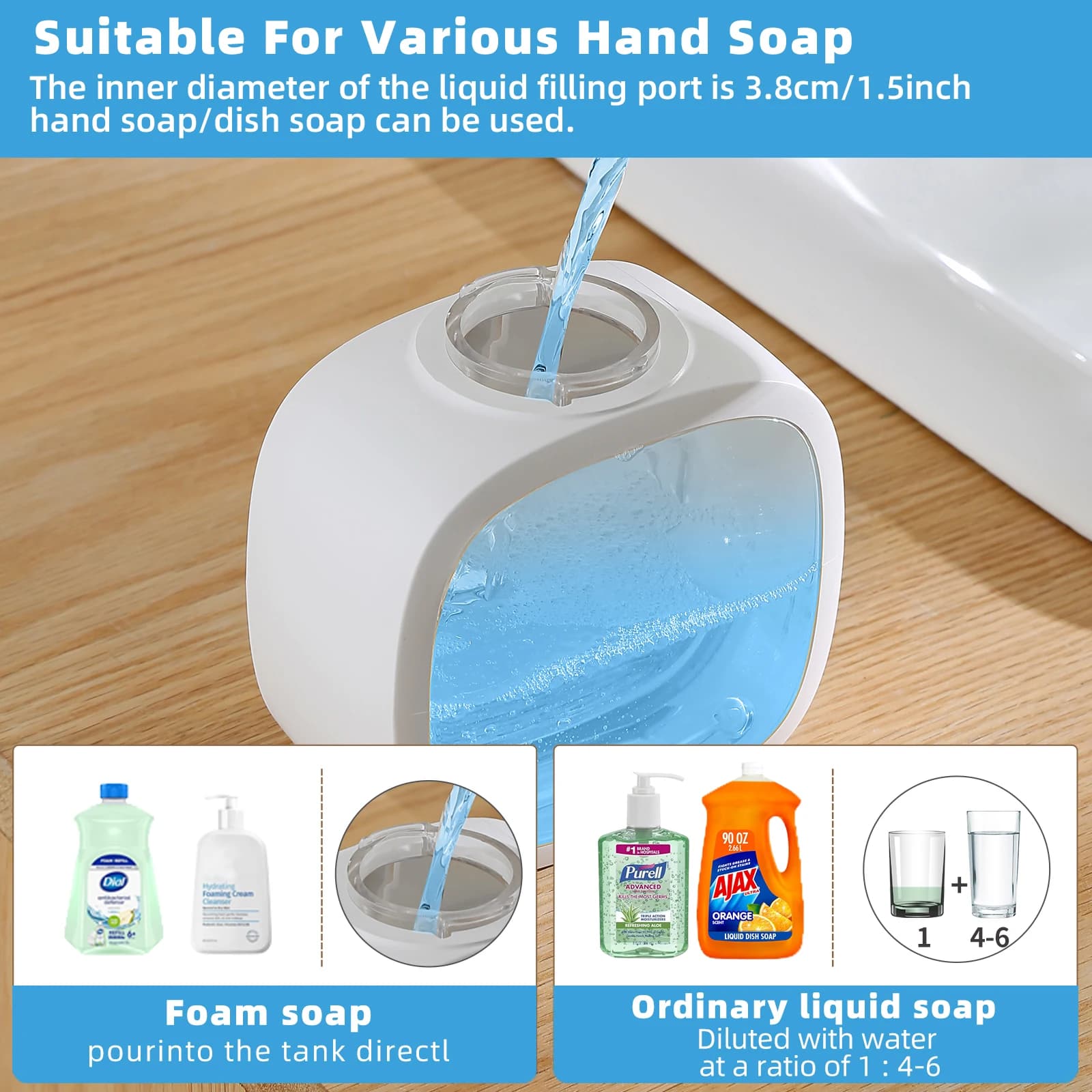 New smart sensor soap dispenser, automatic hand washer, electric foam hand sanitizer, detergent soap dispenser