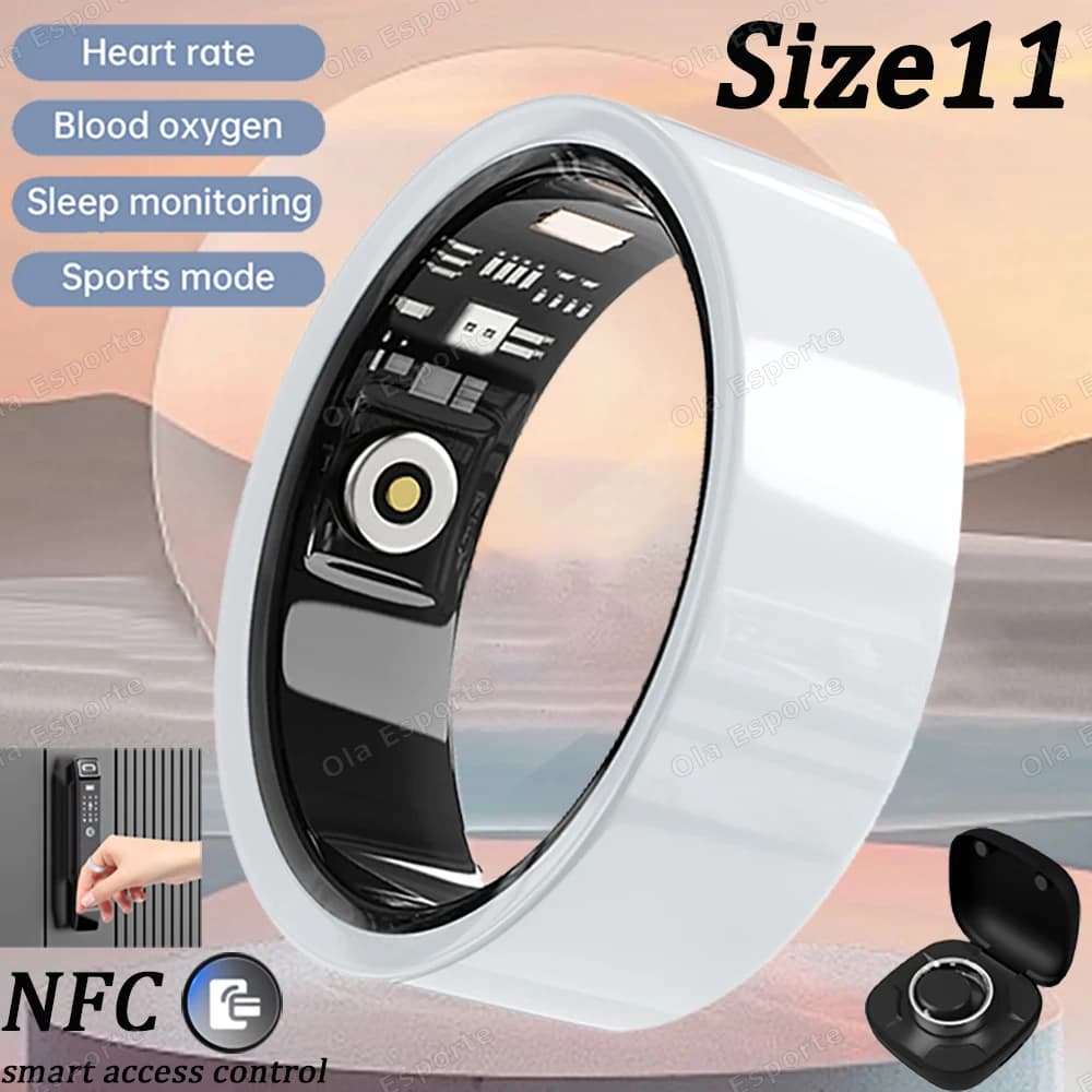 Ceramiczny inteligentny pierścień – Smart Ring, monitorowanie tętna, natlenienia krwi i snu, wodoodporny, z trybami wielosportowymi, nowość 2026 💍📊