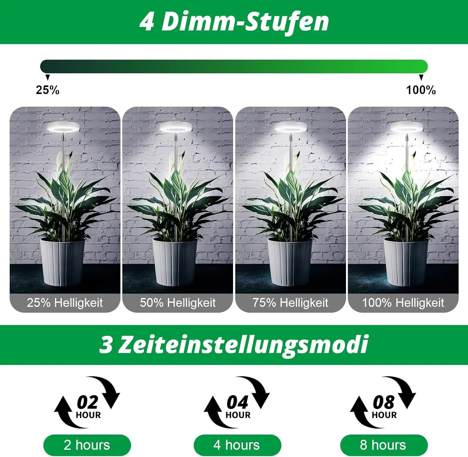 Pełnospektralna wewnętrzna lampa LED do wzrostu roślin – 4-stopniowa regulacja jasności, do sukulentów i roślin zielonych, teleskopowa lampa podłogowa do doświetlania kwiatów 🌱💡