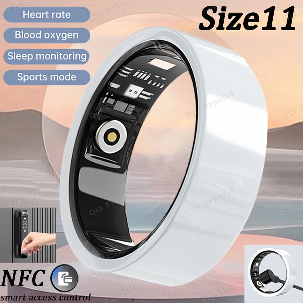 Ceramiczny inteligentny pierścień – Smart Ring, monitorowanie tętna, natlenienia krwi i snu, wodoodporny, z trybami wielosportowymi, nowość 2026 💍📊