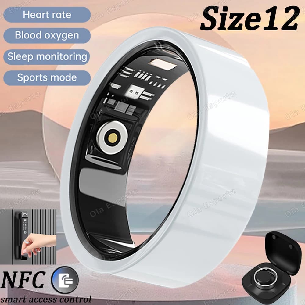 Ceramiczny inteligentny pierścień – Smart Ring, monitorowanie tętna, natlenienia krwi i snu, wodoodporny, z trybami wielosportowymi, nowość 2026 💍📊