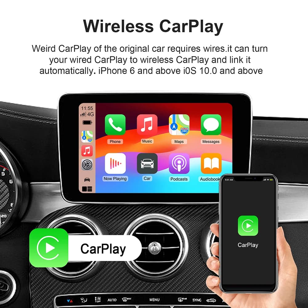 CarPlay AI Box z Androidem 13 – bezprzewodowy Android Auto, inteligentny TV Box do samochodu (YouTube, Netflix), kompatybilny m.in. z Toyota, Mazda, Hyundai, Haval, GMC, Ford, MG, VW, Kia 🚗📱📺