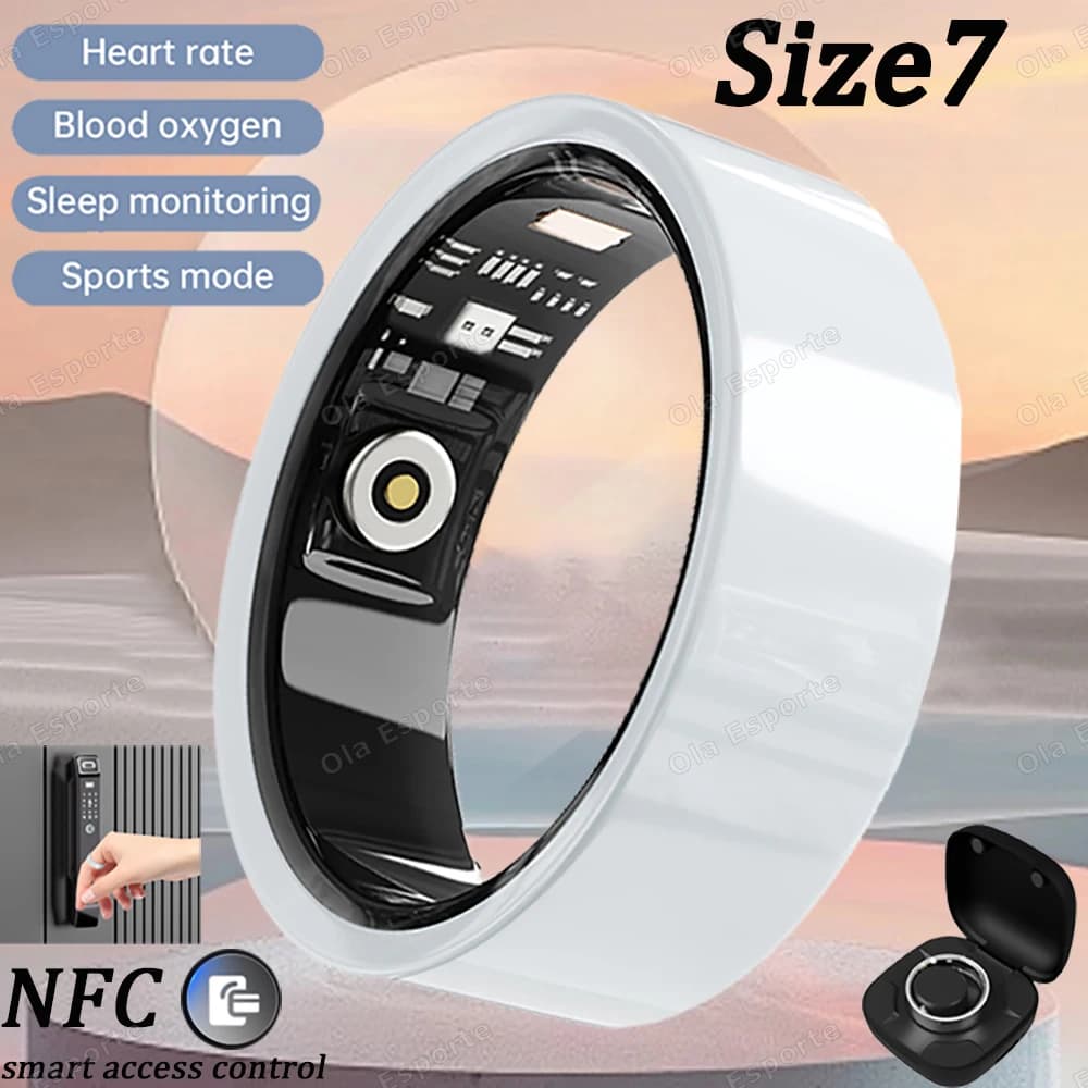 Ceramiczny inteligentny pierścień – Smart Ring, monitorowanie tętna, natlenienia krwi i snu, wodoodporny, z trybami wielosportowymi, nowość 2026 💍📊