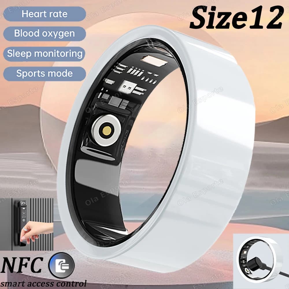 Ceramiczny inteligentny pierścień – Smart Ring, monitorowanie tętna, natlenienia krwi i snu, wodoodporny, z trybami wielosportowymi, nowość 2026 💍📊