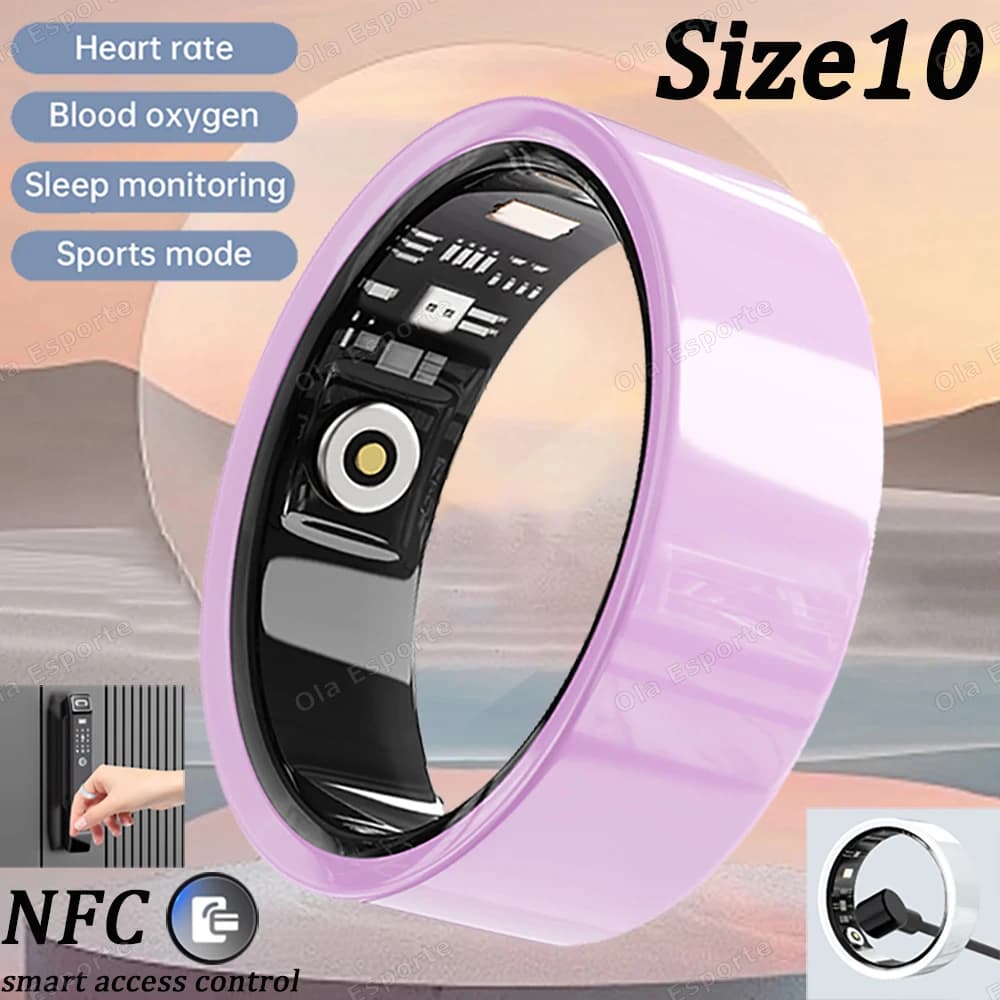 Ceramiczny inteligentny pierścień – Smart Ring, monitorowanie tętna, natlenienia krwi i snu, wodoodporny, z trybami wielosportowymi, nowość 2026 💍📊