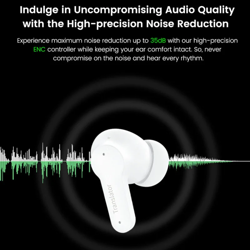 Bezprzewodowe słuchawki z tłumaczem głosowym – Bluetooth, obsługa 144 języków, etui ładujące, tłumaczenie w czasie rzeczywistym i symultaniczne 🌍🎧