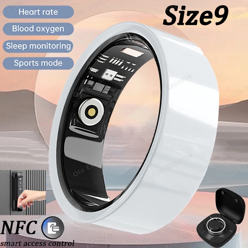 Ceramiczny inteligentny pierścień – Smart Ring, monitorowanie tętna, natlenienia krwi i snu, wodoodporny, z trybami wielosportowymi, nowość 2026 💍📊