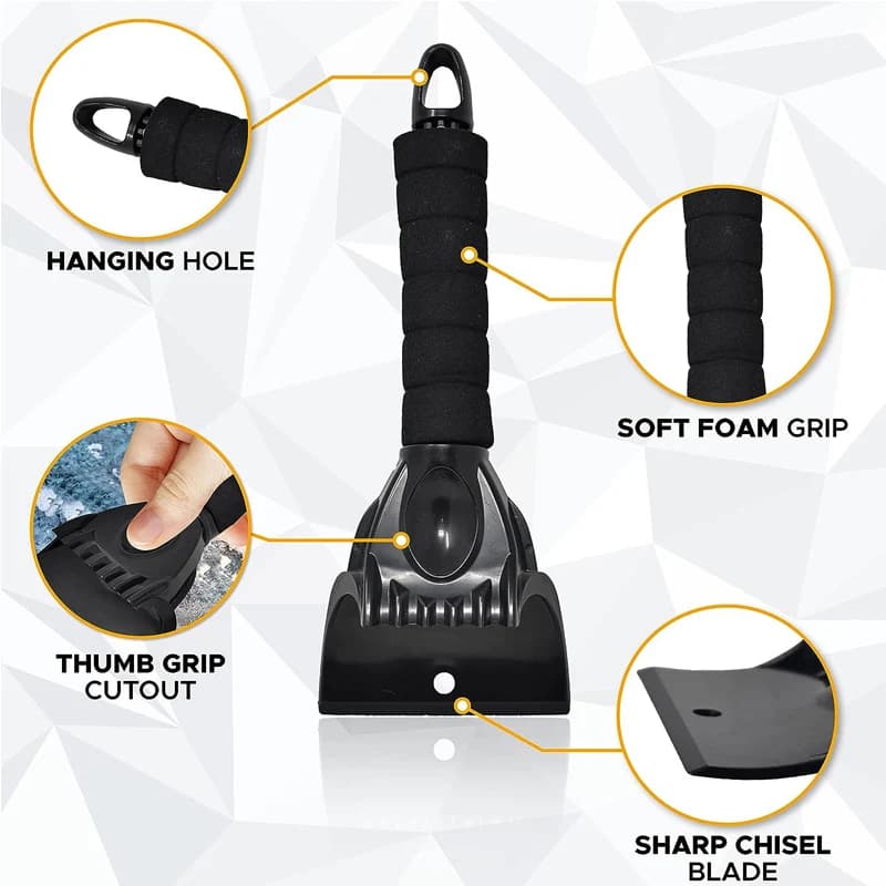 Skrobaczka do lodu + rękawica do skrobania szyb samochodowych z wodoodporną rękawicą. Łopatka do śniegu/lodu z ciepłą rękawicą, bezpieczne usuwanie śniegu bez rys, akcesoria do czyszczenia auta ❄️🚗