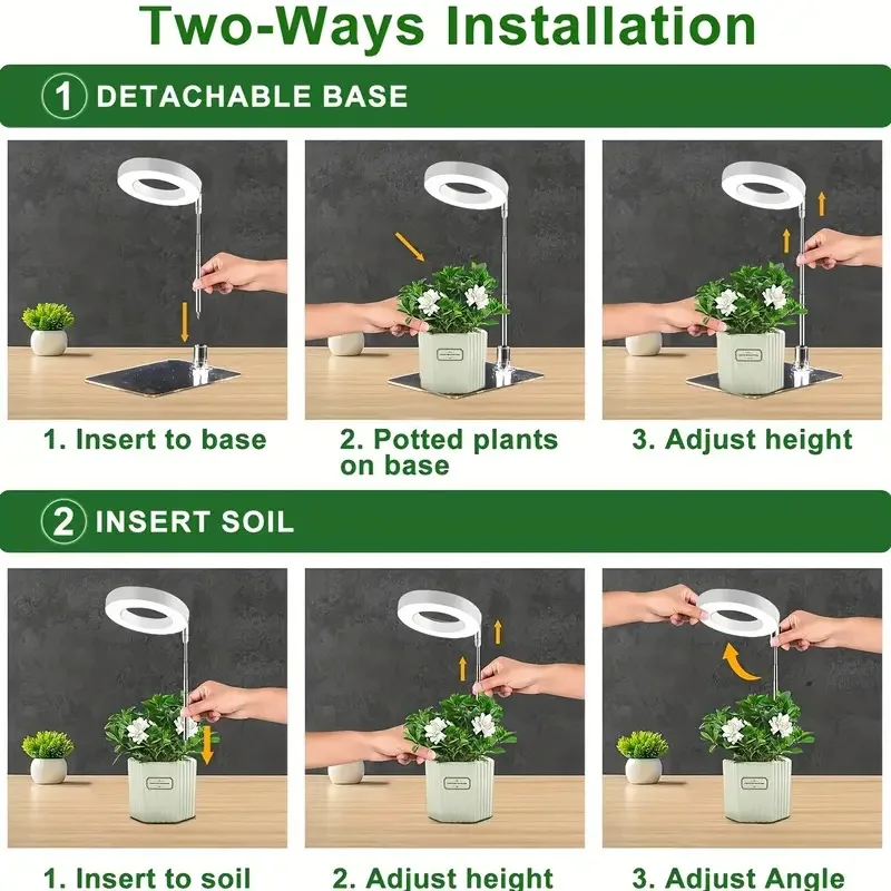 Pełnospektralna wewnętrzna lampa LED do wzrostu roślin – 4-stopniowa regulacja jasności, do sukulentów i roślin zielonych, teleskopowa lampa podłogowa do doświetlania kwiatów 🌱💡