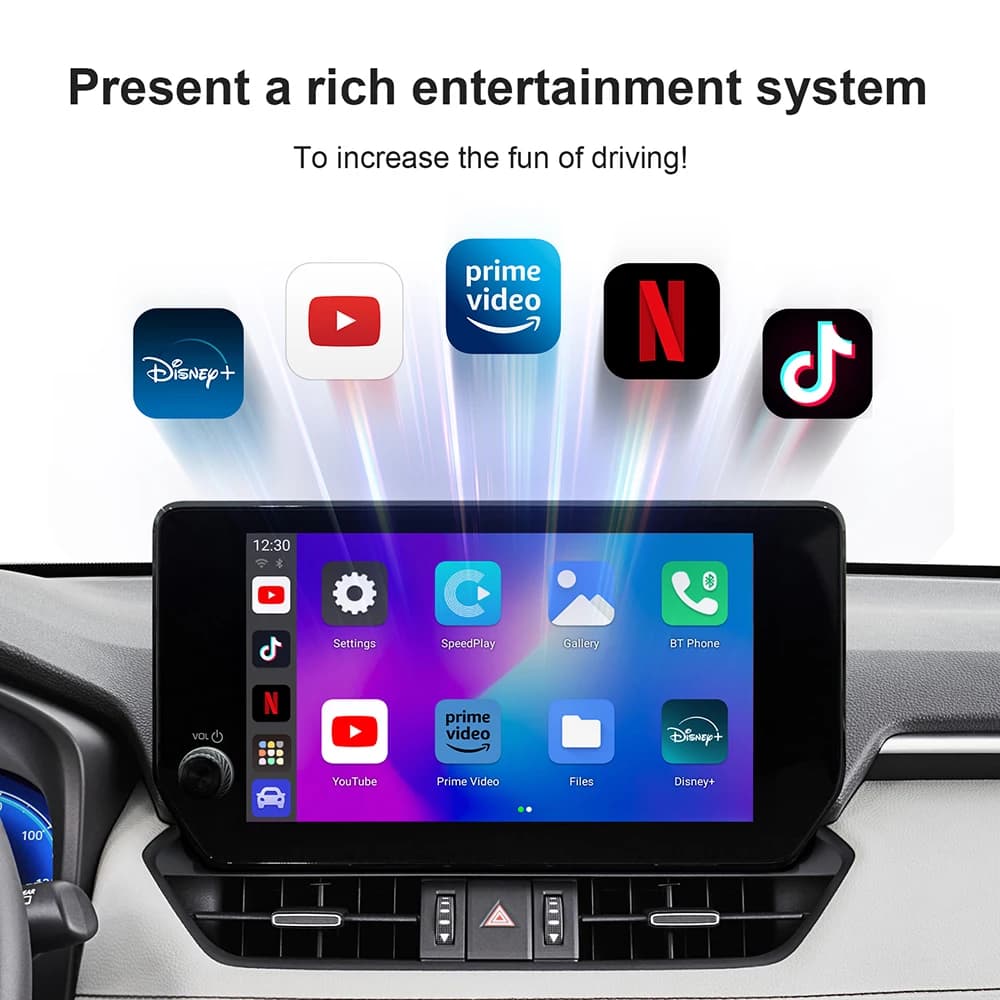 CarPlay AI Box z Androidem 13 – bezprzewodowy Android Auto, inteligentny TV Box do samochodu (YouTube, Netflix), kompatybilny m.in. z Toyota, Mazda, Hyundai, Haval, GMC, Ford, MG, VW, Kia 🚗📱📺